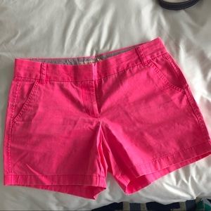 J Crew Hot Pink Chino Shorts Size 8